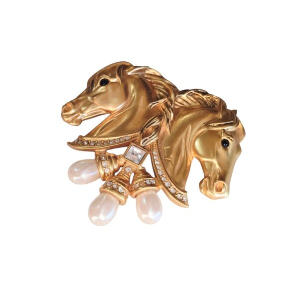 Vintage Elizabeth Taylor Signed "The Hearts In Tandem" Brooch Pin (A9101) - Picture 2 of 7